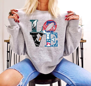 Philly love sports teams logo- Eagles, Phillies, Flyers, 76ers
