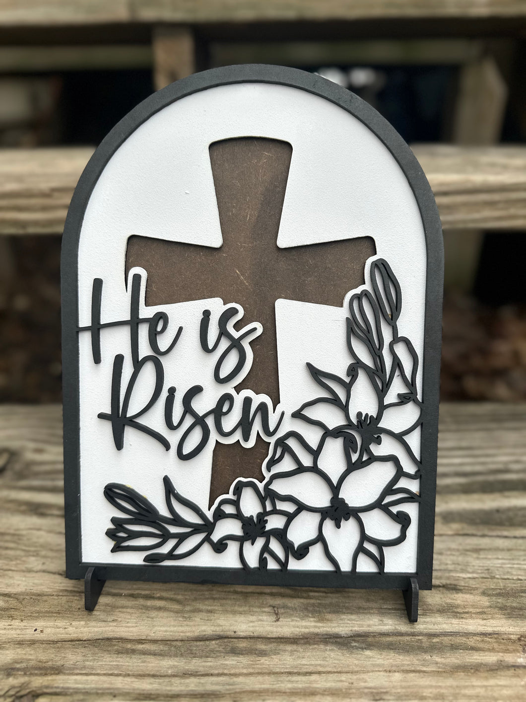 He Is Risen Sign Decor- Christian decor, he is risen, home decor