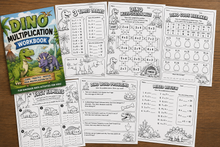 Dinosaur Multiplication Practice Worksheets- PDF Digital