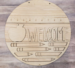 DIY Welcome Classroom Ruler/Pencil Sign Unfinished