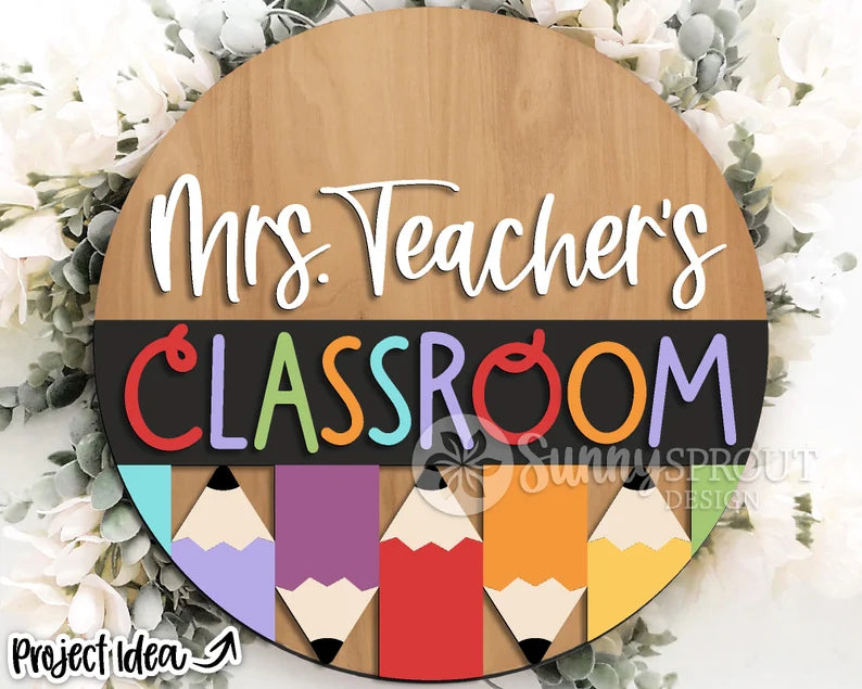 Classroom personalized teacher wall/door hanging sign