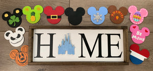 Interchangeable Mouse Head Home Sign - Magical mouse heads, Disney Home, interchangeable Mickey shape sign