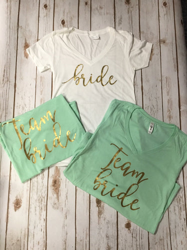 Team Bride Bachelorette Party Bridesmaid Shirts Customizable