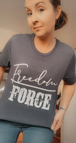 Freedom Over Force Screenprint Tshirt- freedom, freedom over force, medical freedom