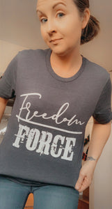 Freedom Over Force Screenprint Tshirt- freedom, freedom over force, medical freedom