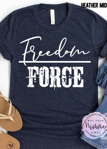 Freedom Over Force Screenprint Tshirt- freedom, freedom over force, medical freedom