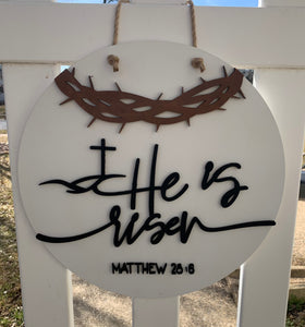 He is Risen Door Hanger