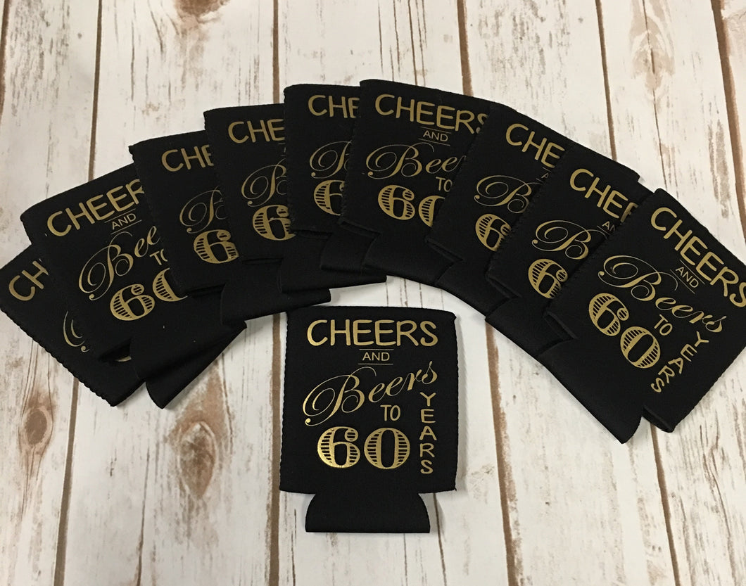 Cheers and Beers Birthday Can Coolers