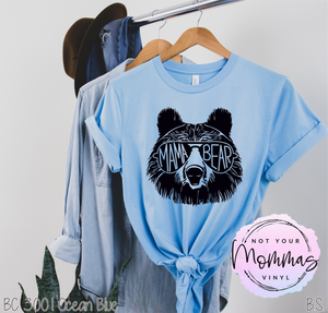 Cool Mama Bear with Glasses T-Shirt Unisex XS / Heather Prism Peach