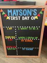 First/Last Day of School Board- first day photo board, child stats board, first day photos